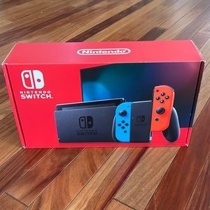 Nintendo Switch neon blue and neon red joy- con